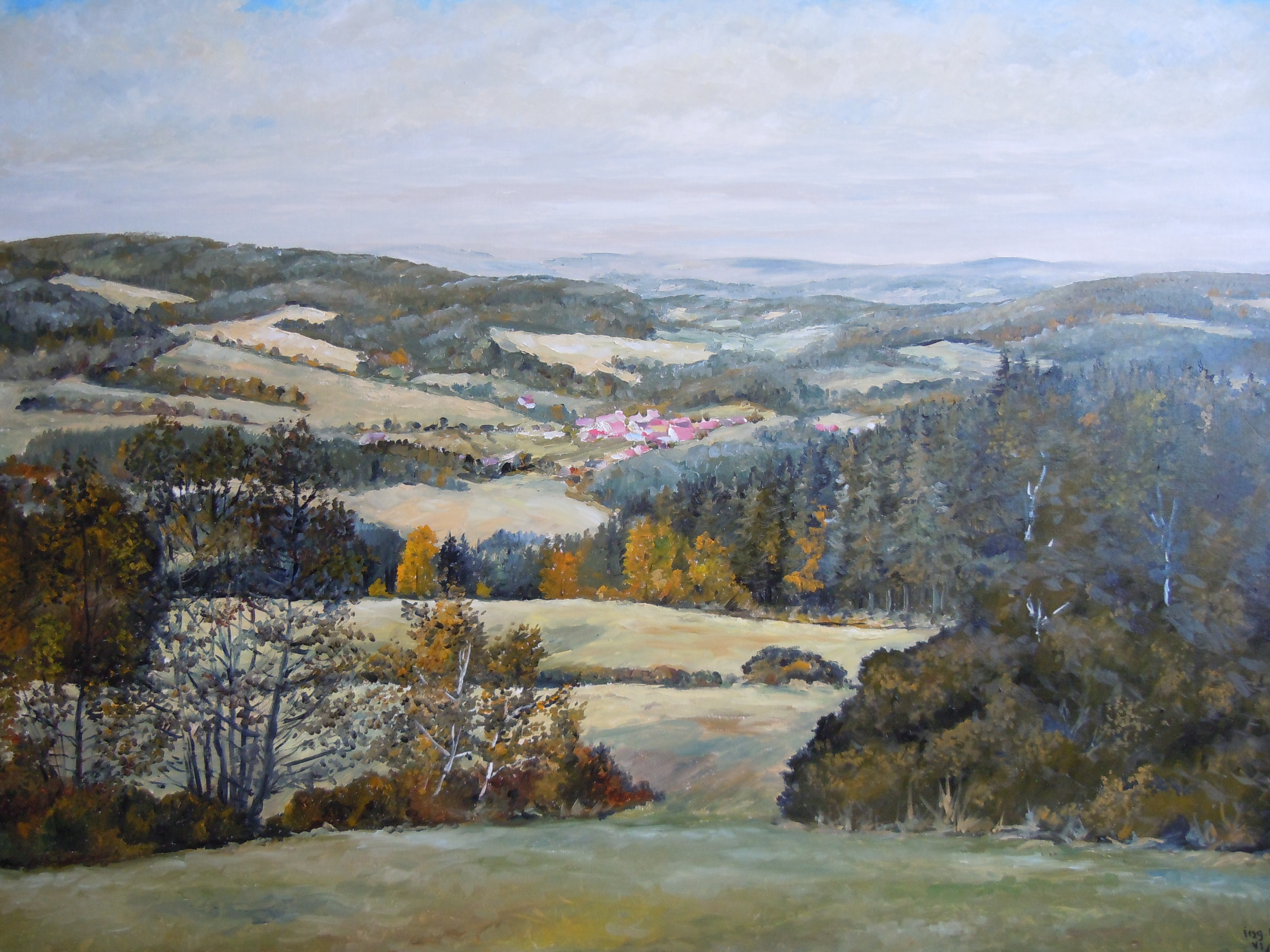 2015 Podzimní krajina – pohled z Křížovky,(olej 100x70 plátno)DSCN4839